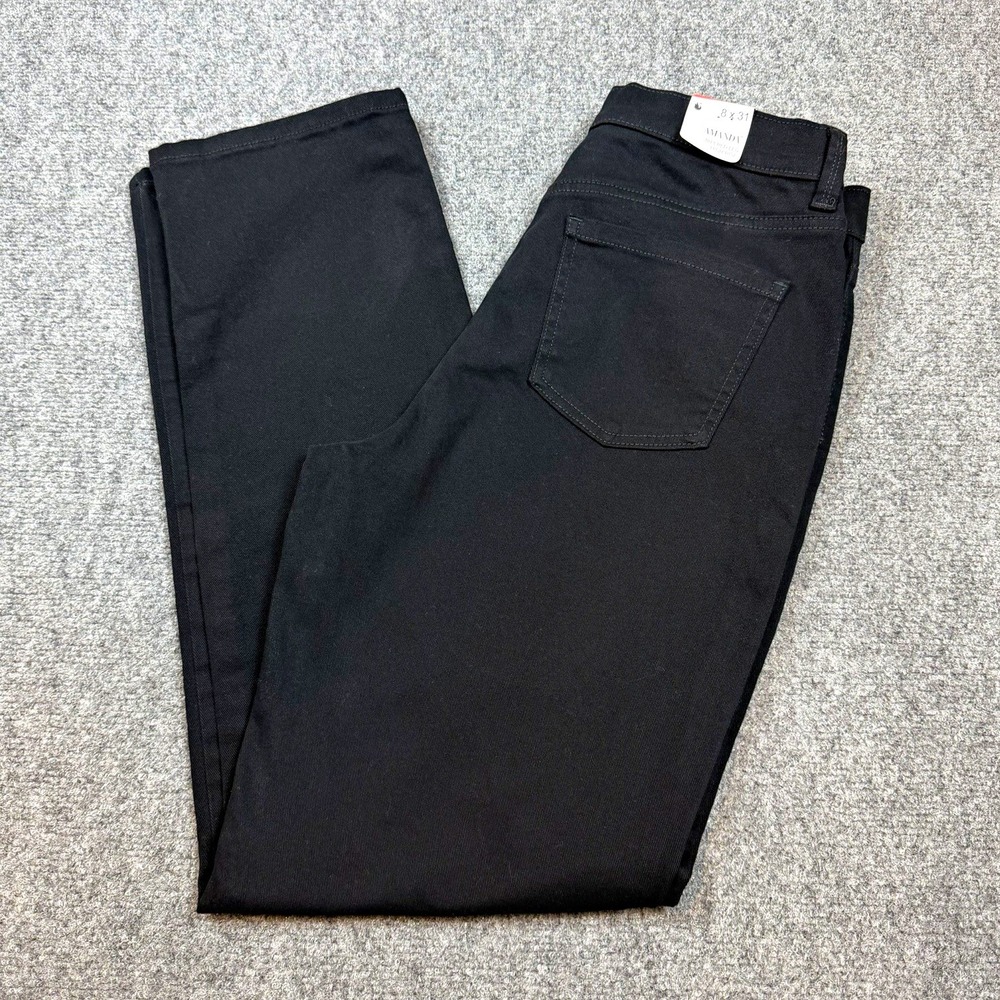Gloria Vanderbilt Womens Black High Rise Tapered Leg Stretch Jeans Dark Wash 8